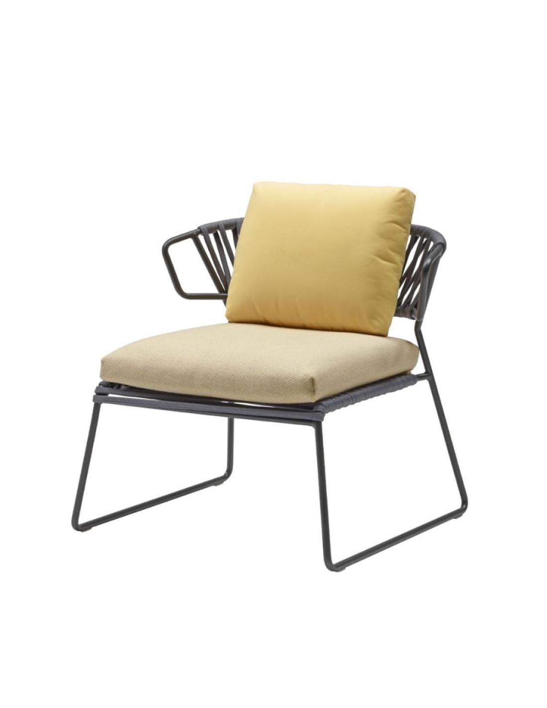 Contemporary Outdoor or Indoor Sofa with two Yellow Outdoor or Indoor Armchairs In New Condition For Sale In Saint-Ouen, FR