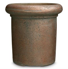 Contemporary Outdoor Planter in Bronze-Finished Fiberstone