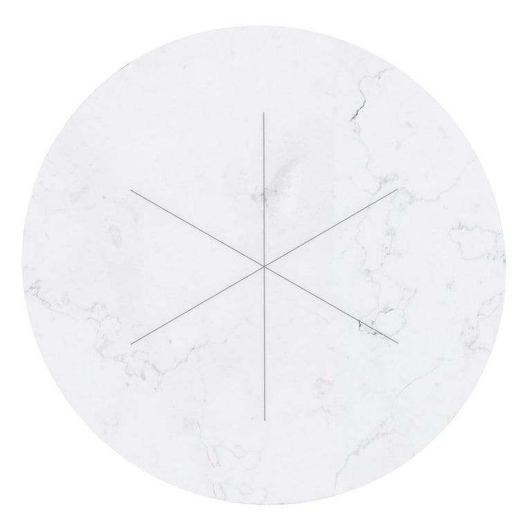 White Outdoor Round Dining Table Marble For Sale at 1stDibs