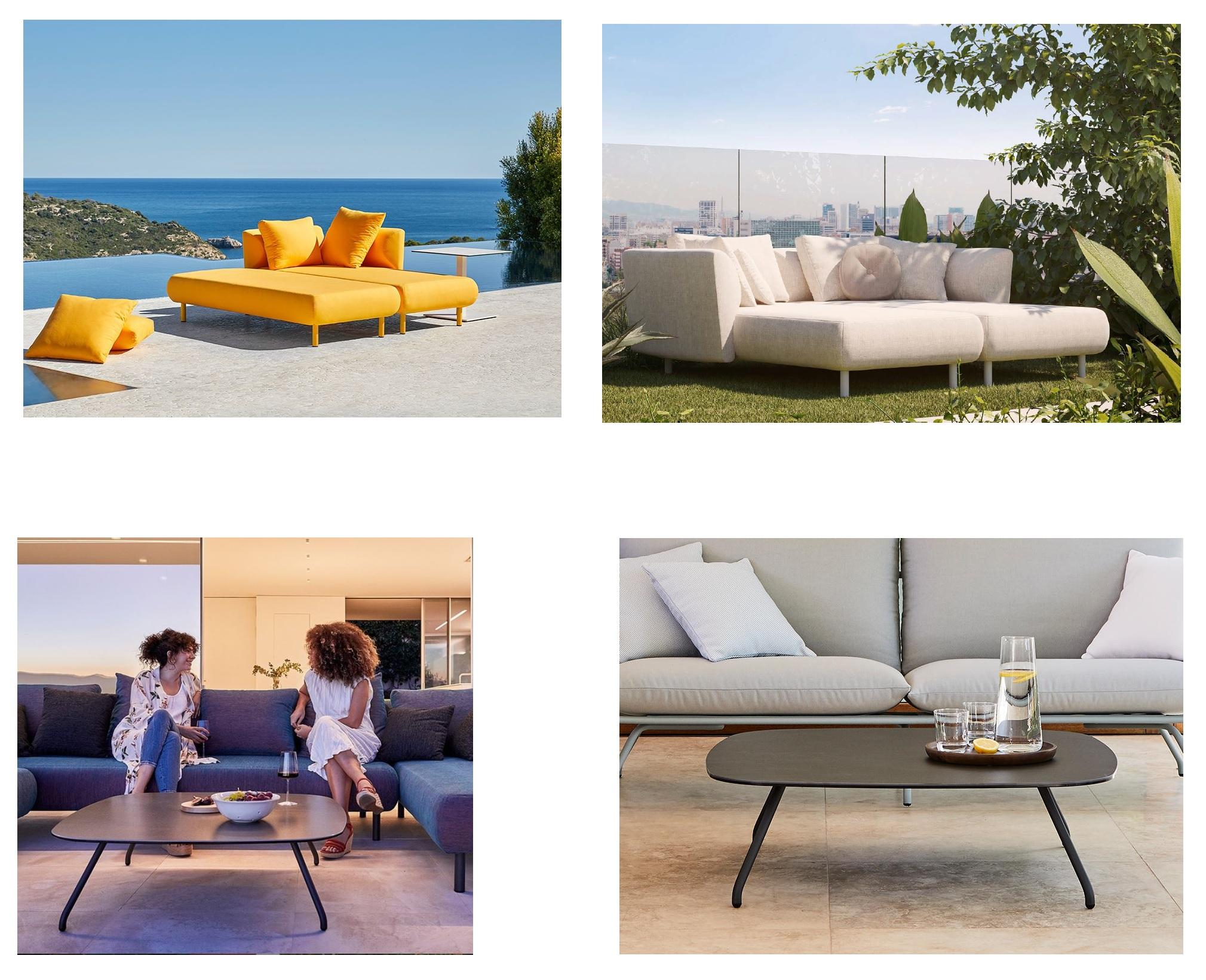 Zeitgenössisches Sofa für den Außenbereich in Marineblau im Angebot 1