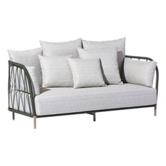 Zeitgenössisches Sofa für den Außenbereich, Aluminium mit nautischem Seilmuster - Bask
