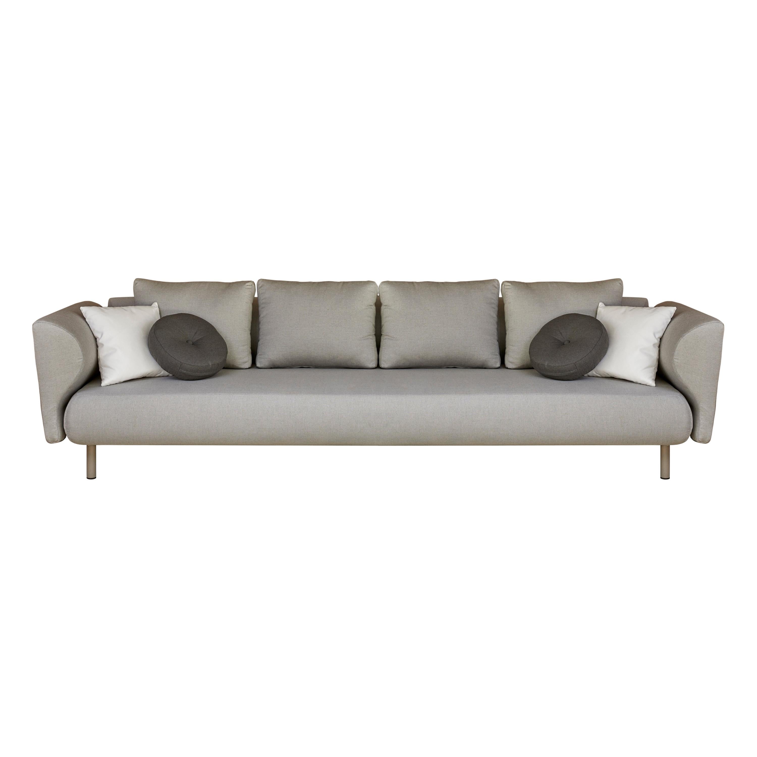 Contemporary Outdoor Sofa in Silver Grey