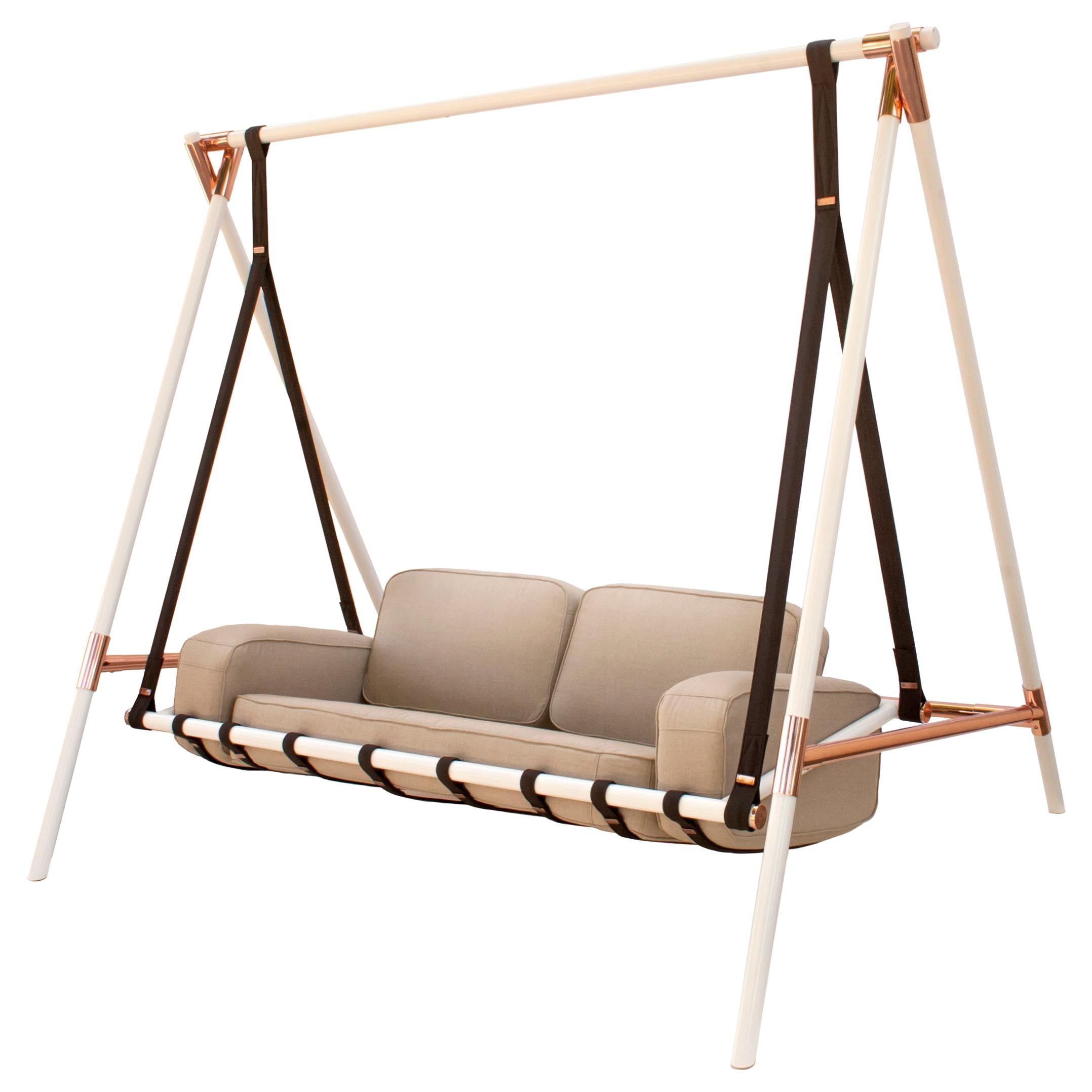 Modern Outdoor Swing with Waterproof Fabrics and Outdoor Resistant Structure