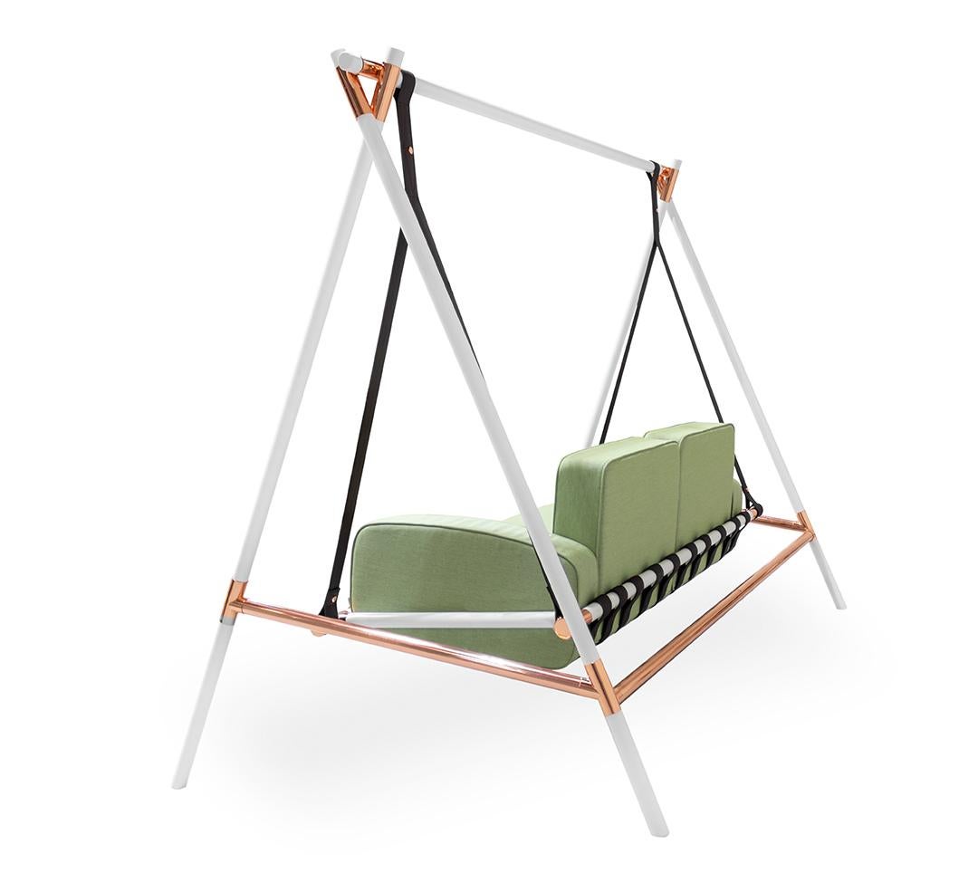 Modern Outdoor Swing Stainless Steel Weatherproof Acrylic Clear Green  In New Condition For Sale In Santo Tirso, PT