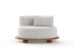 AM Contemporary OUTDOOR-Sessel „Galapinhos“ aus hellgrauem Teakholz, handgefertigt von Greenapple