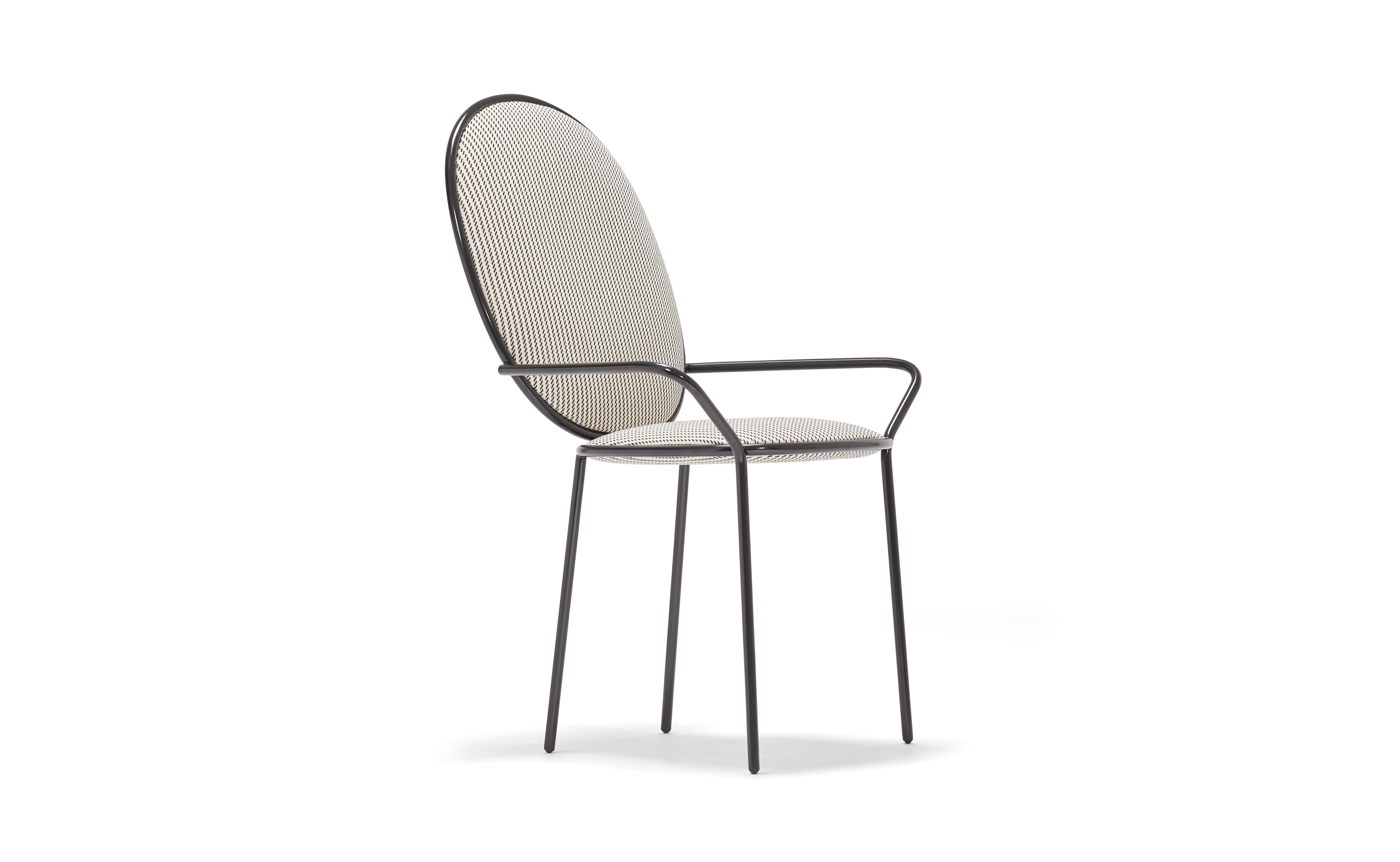 Modern Contemporary Outdoor Upholstered Dining Armchair, Stay by Nika Zupanc For Sale