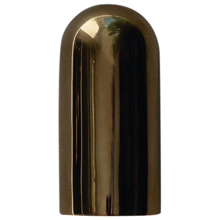 "Sino Meio" Contemporary Outdoor Wall Light in Cast Brass by Estudio Orth For Sale