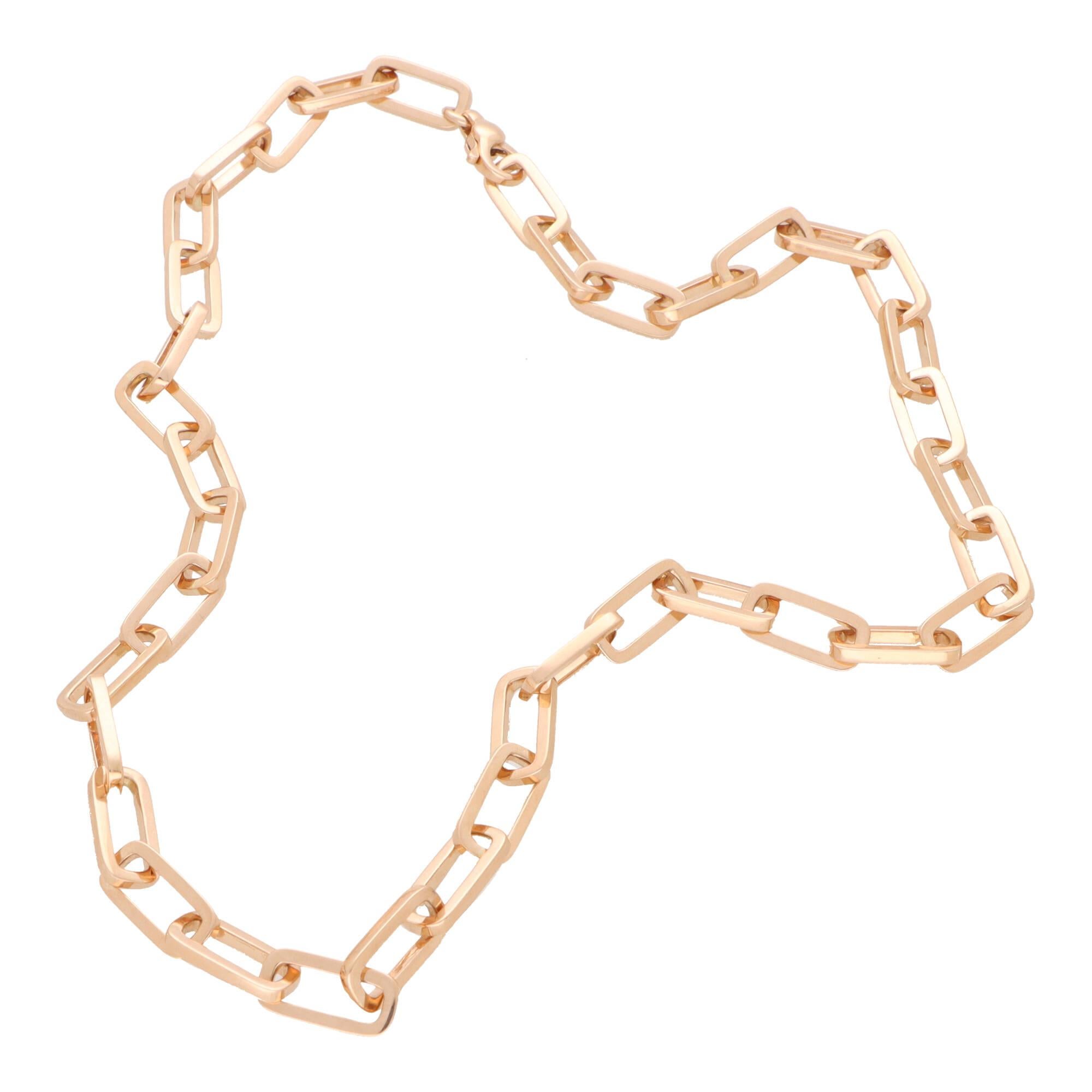 Zeitgenössische ovale Chunky Chain Link Halskette aus 18k Roségold im Zustand „Neu“ im Angebot in London, GB