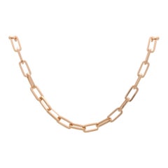 Collier contemporain à maillons ovales en or rose 18 carats avec chaîne épaisse