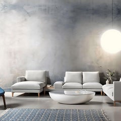 Contemporary Oval Coffee Table, Lacquered Base/ Marble Top