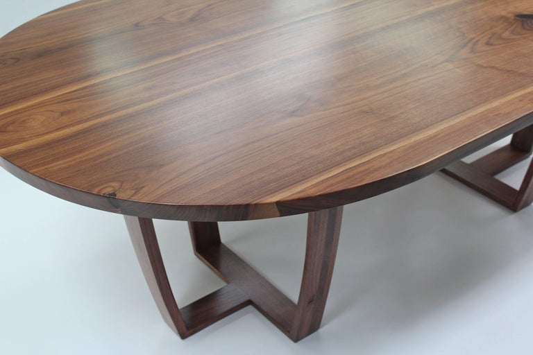 Oval Dining Table in Bookmatched Walnut by Jonathan Field, bespoke
