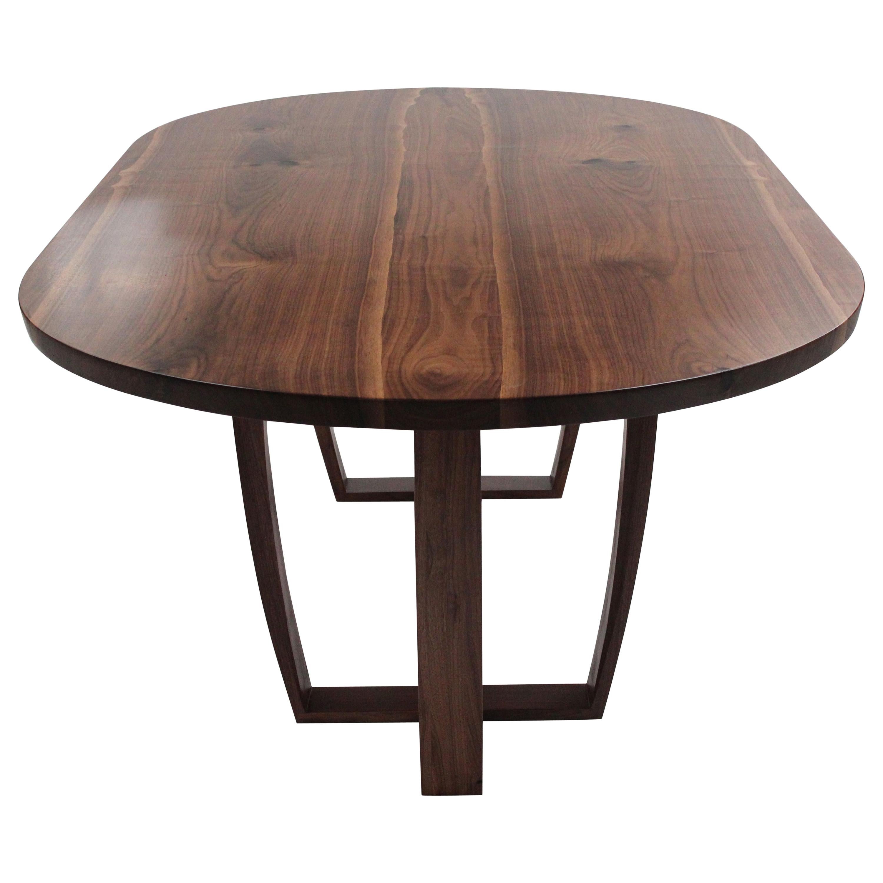 Oval Dining Table in Bookmatched Walnut by Jonathan Field, bespoke sizes.