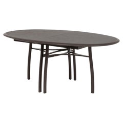 Contemporary Oval Ebonized Wood Dining Table