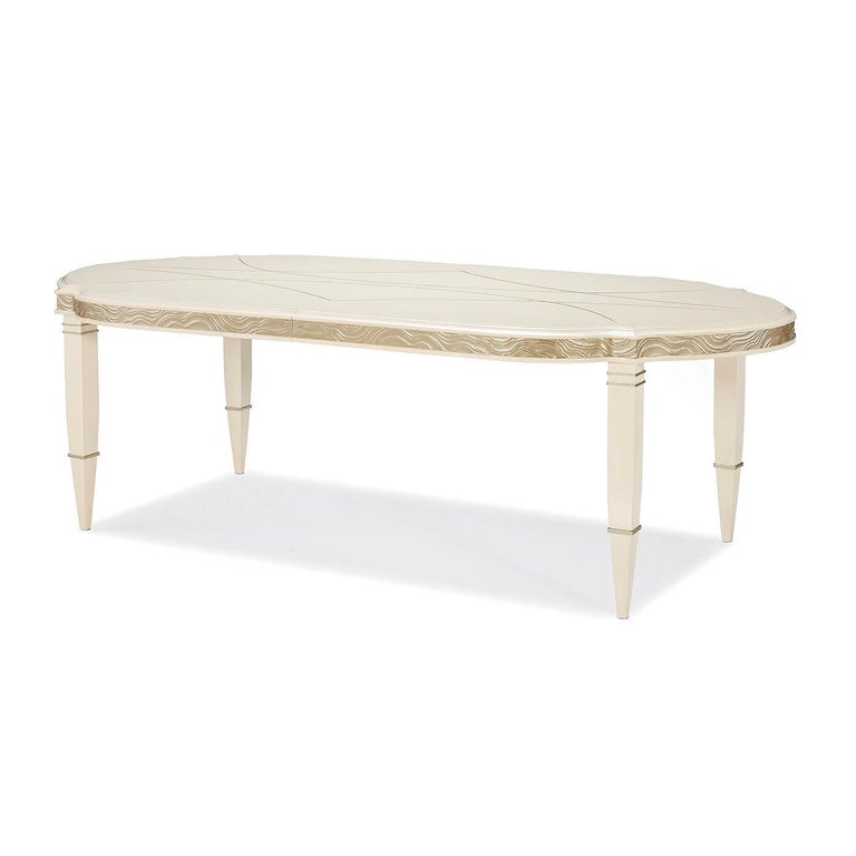 Contemporary Oval Extending Dining Table For Sale at 1stDibs