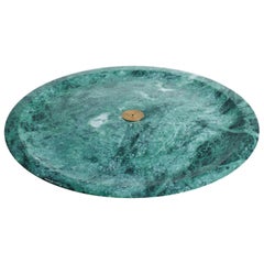 Plato oval contemporáneo para incienso de mármol verde de Henry Wilson