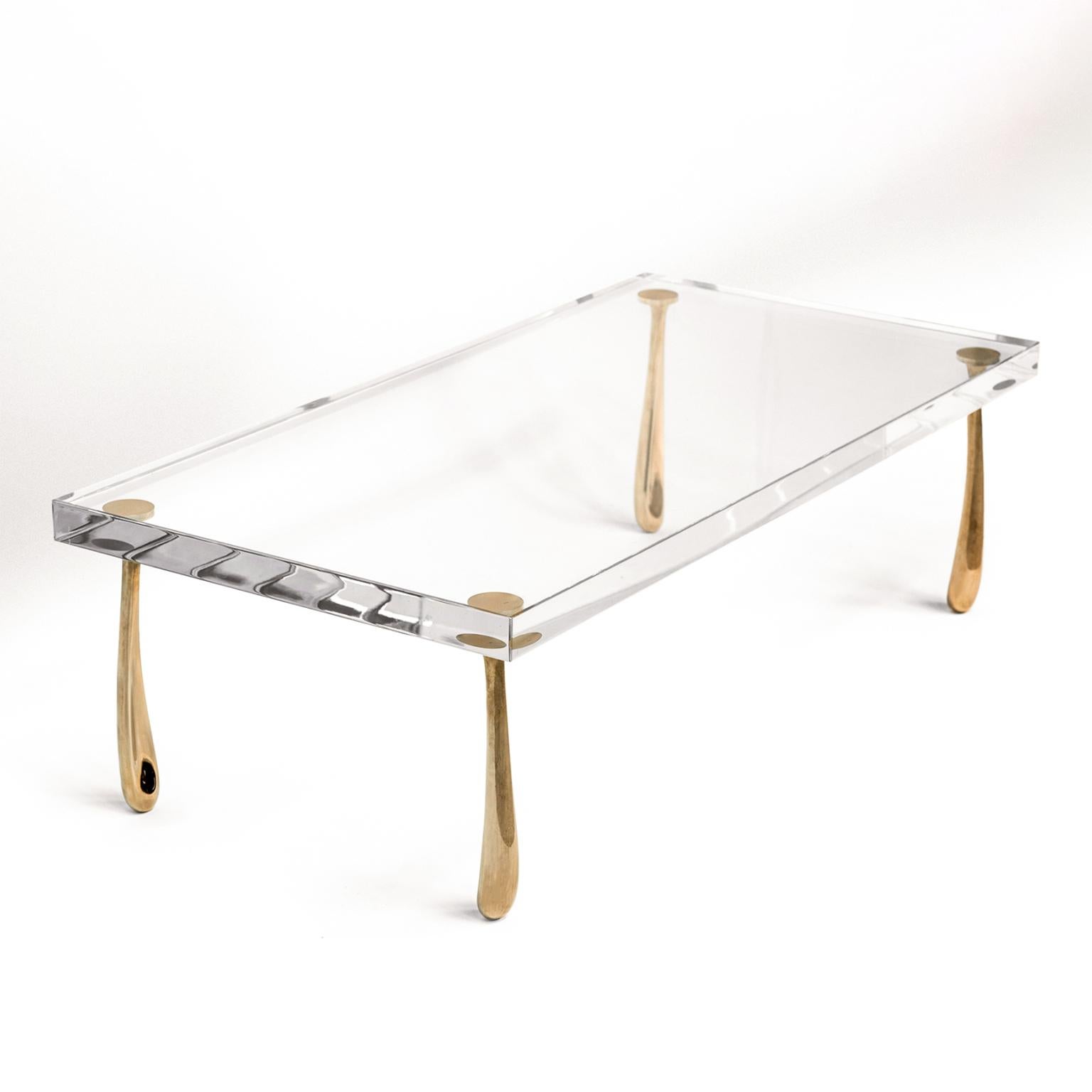 Modern Stacklab Jupiter Coffee Table - Acrylic Top, Oval For Sale