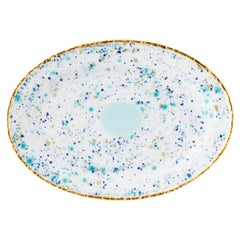 Contemporary Oval Plate Gold Hand Painted Porcelain Tableware
