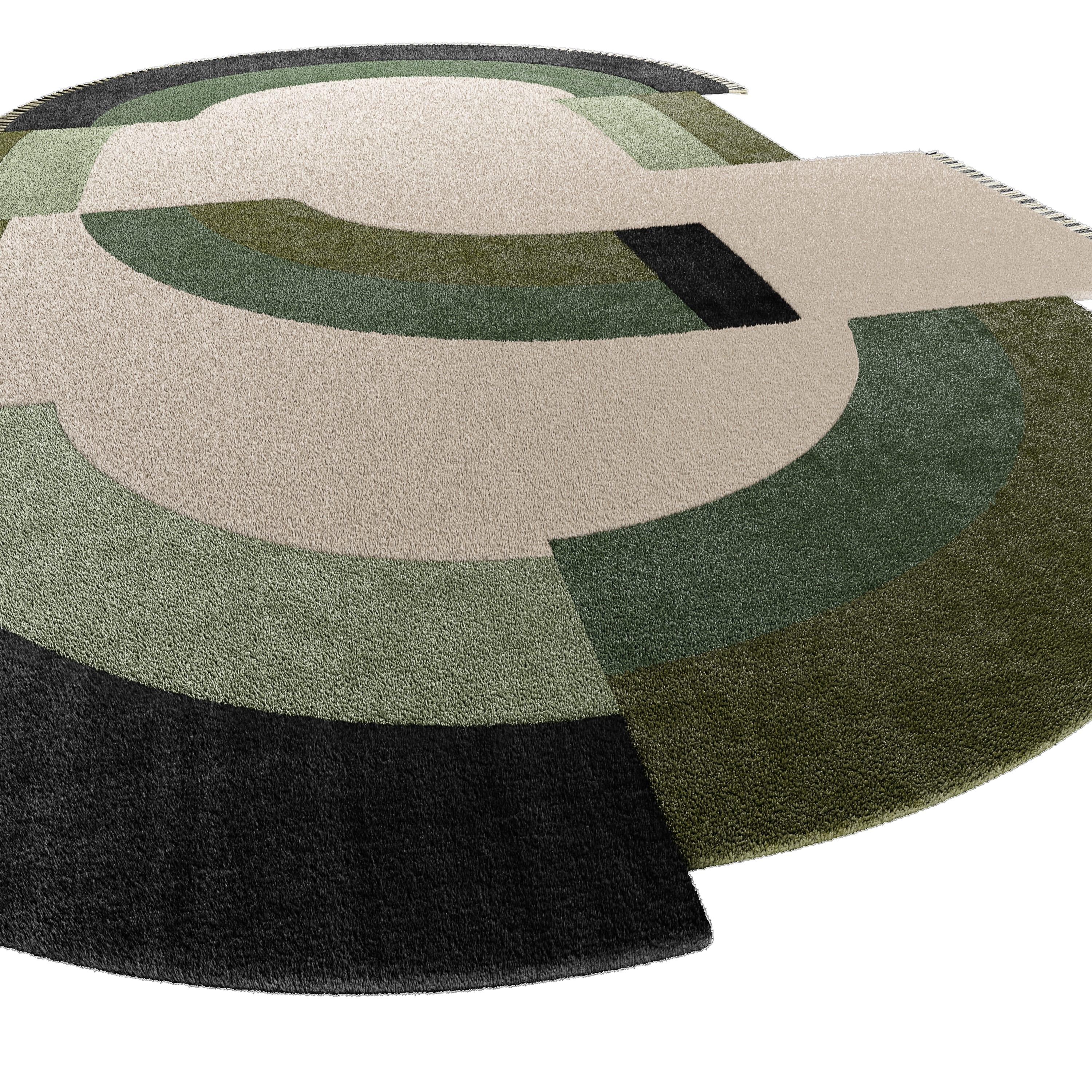 Tapis Shaped #030 also known as Zaid is a round rug by HOMMÉS Studio x TAPIS Studio. Its oval shape is ideal to add movement and liveness to a rectangular room. Zaid fragmented shape will make all eyes lay on the floor, so be sure that every detail