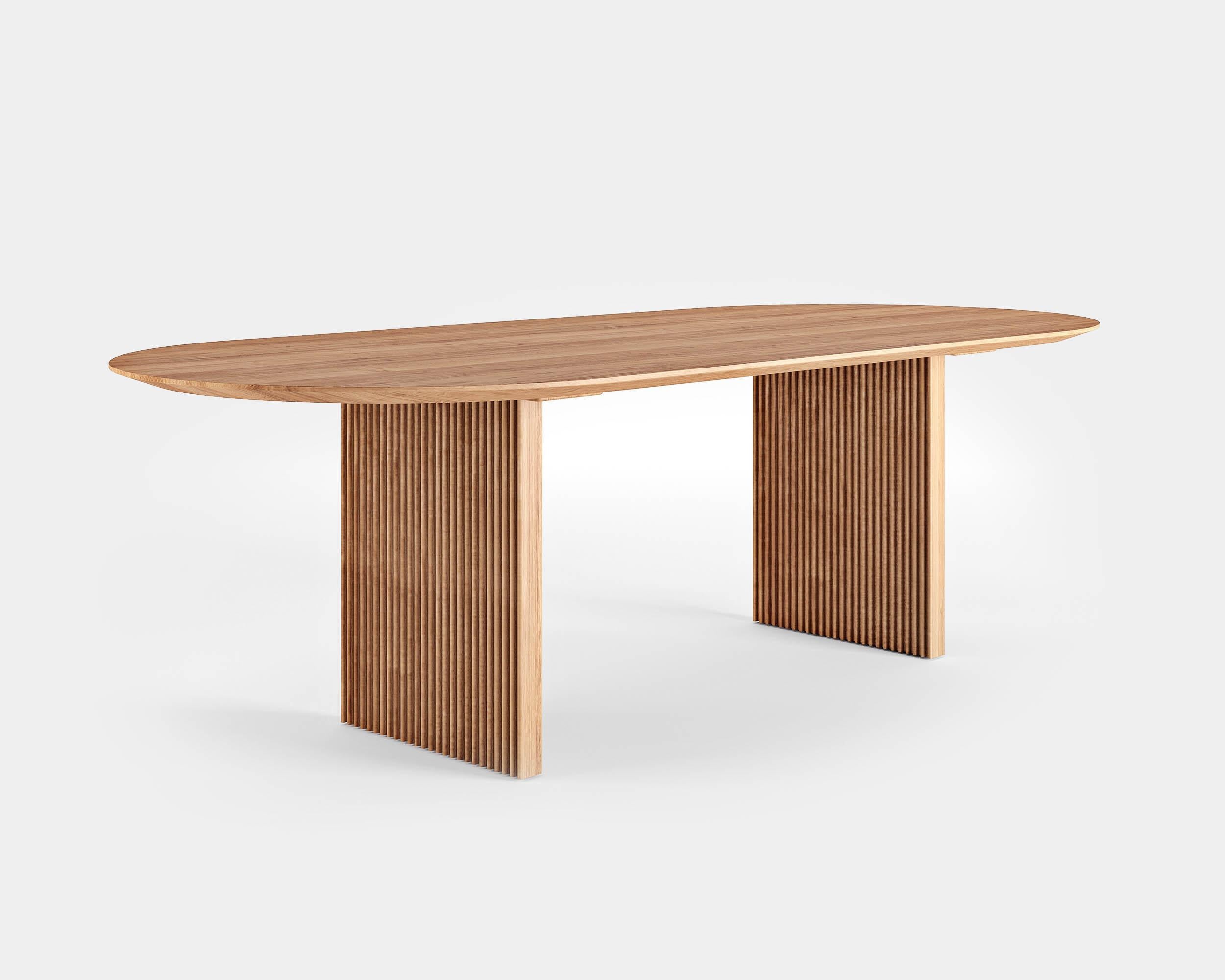 Scandinavian Modern Contemporary Oval Ten Table 200, Light Oak For Sale