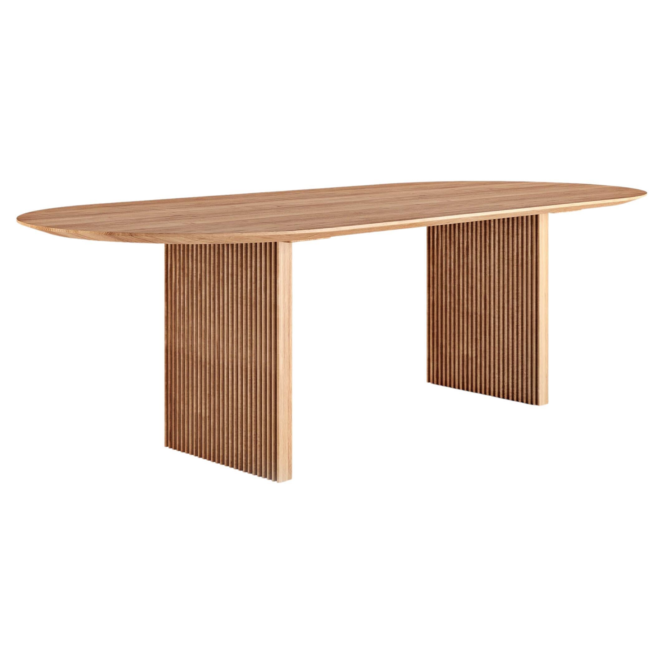 Contemporary Oval Ten Table 200, Light Oak