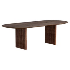 Contemporary Oval Ten Table 200, Smoked Oak or Walnut