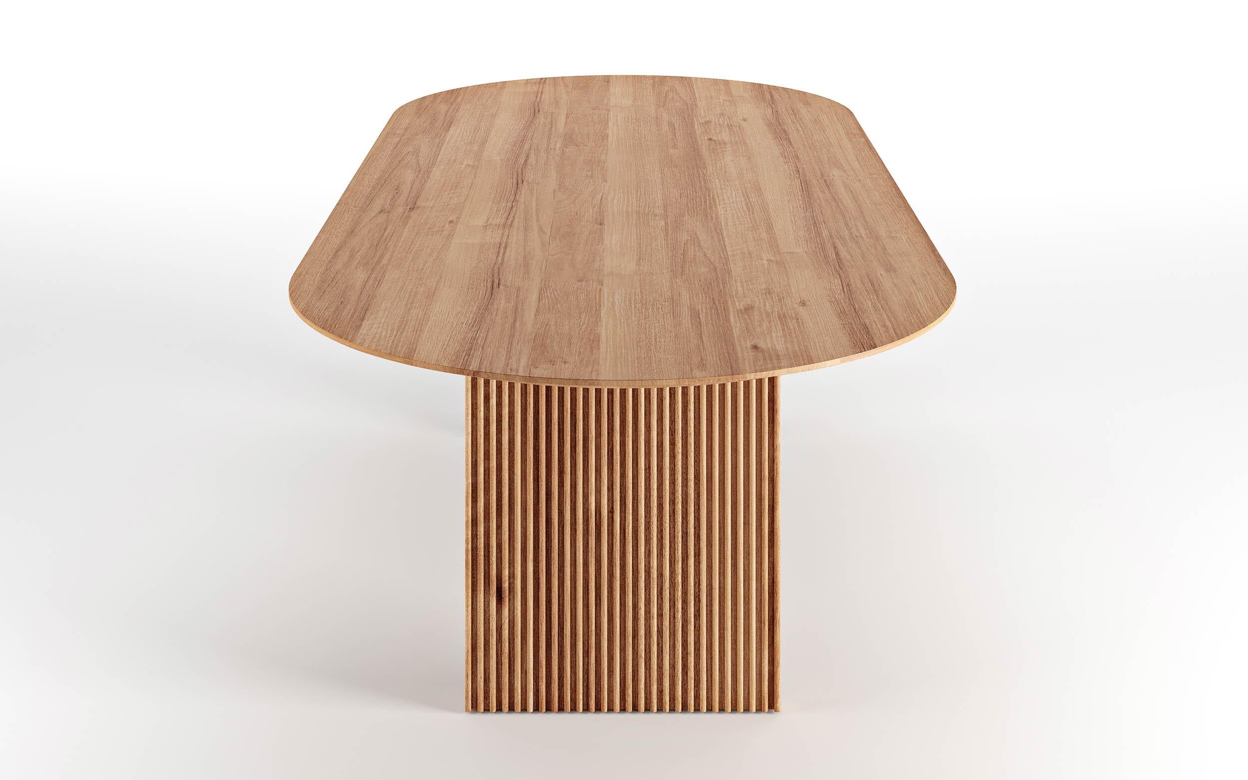 Scandinavian Modern Contemporary Oval Ten Table 340, Light Oak For Sale