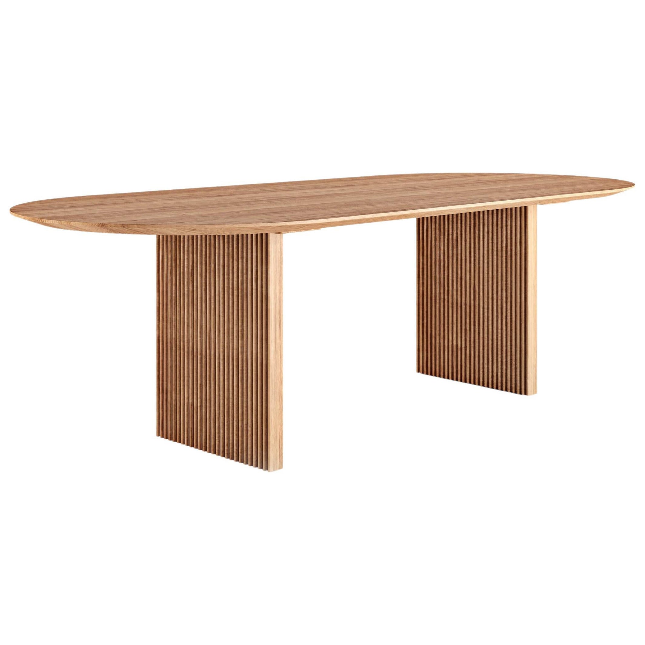 Contemporary Oval Ten Table 340, Light Oak For Sale