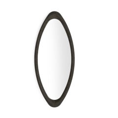 Contemporary Oval Wall Mirror in Volcanic / Bronze Finish