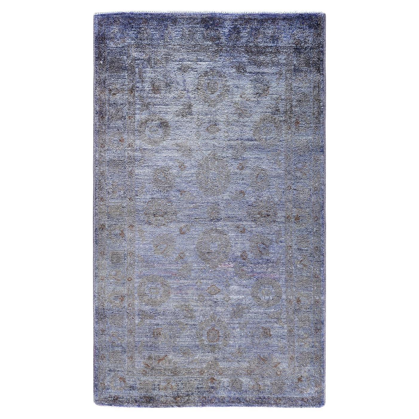 Contemporary Overdyed Hand Knotted Wool Beige Area Rug 2' 10" x 4' 10"