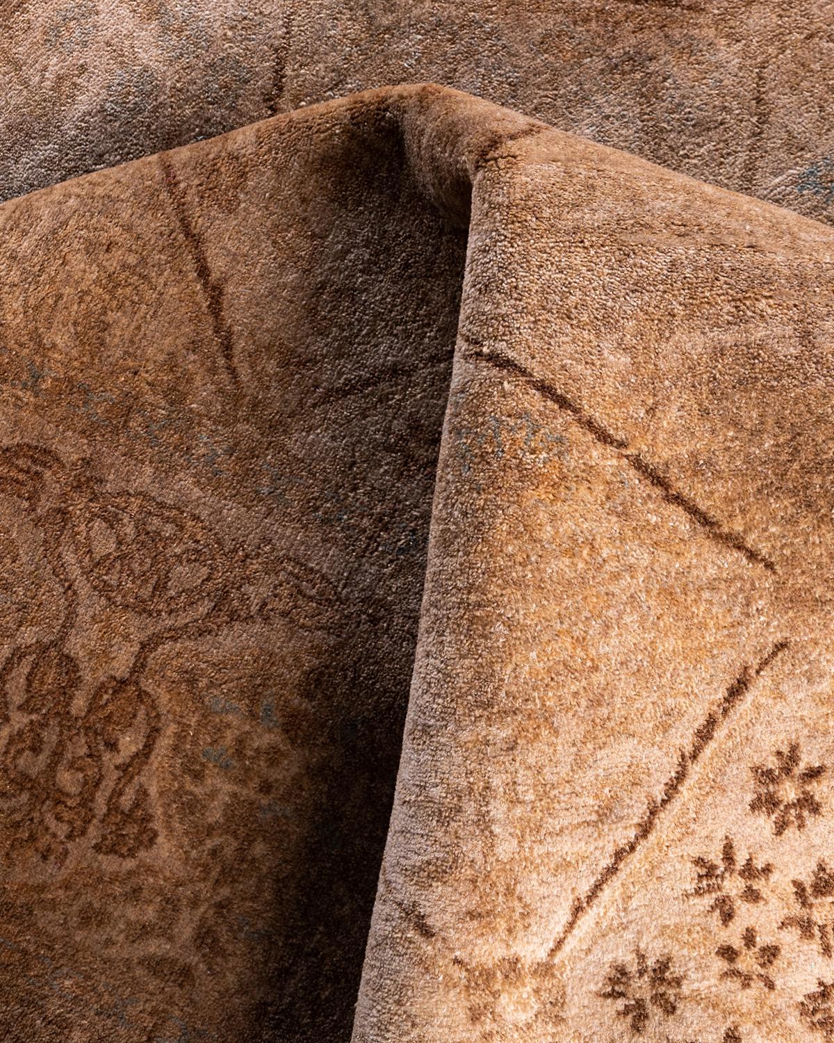 Alfombra de lana teñida a mano contemporánea, Beige 1,80 x 1,80 cm en venta 1