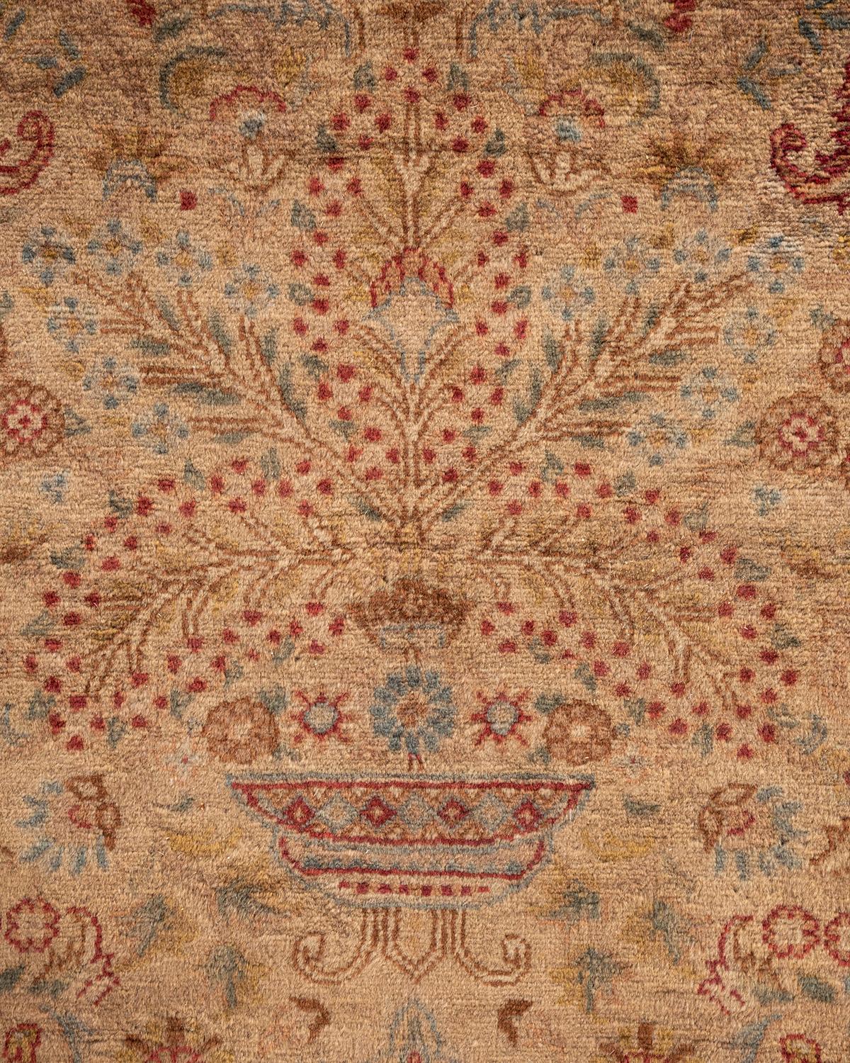 Pakistano Tappeto Contemporary Overdyed in lana annodata a mano di colore beige in vendita