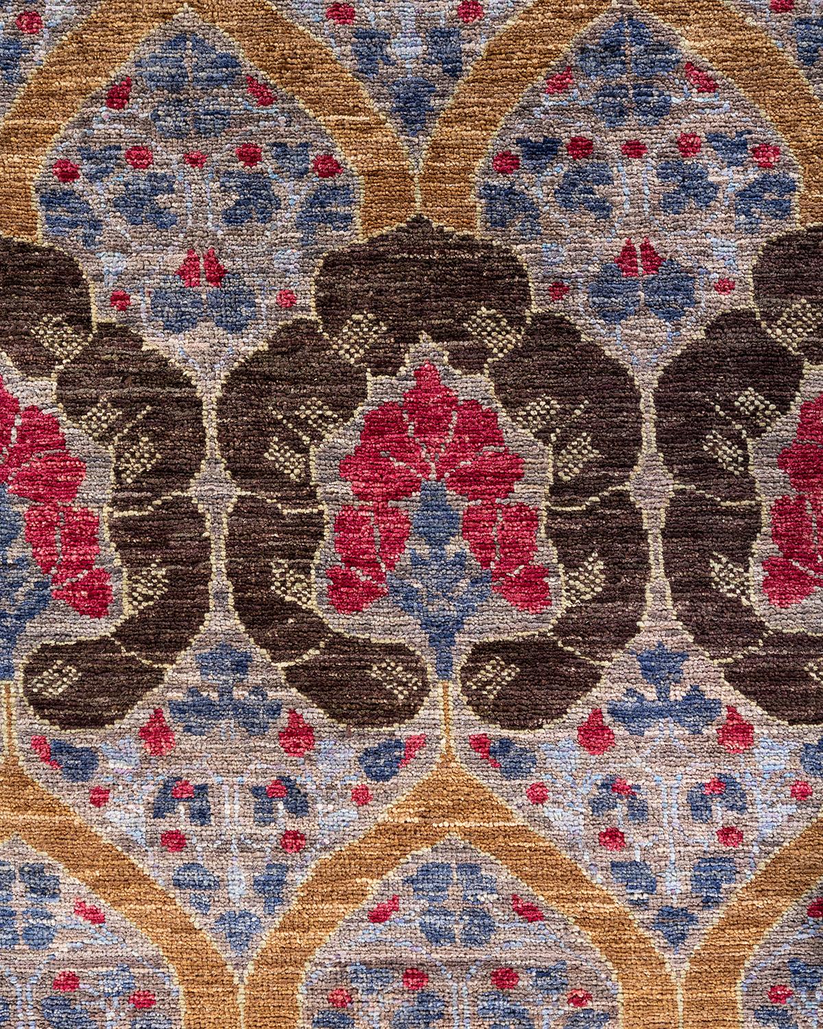 Pakistano Tappeto Contemporary Overdyed in lana annodata a mano di colore beige in vendita