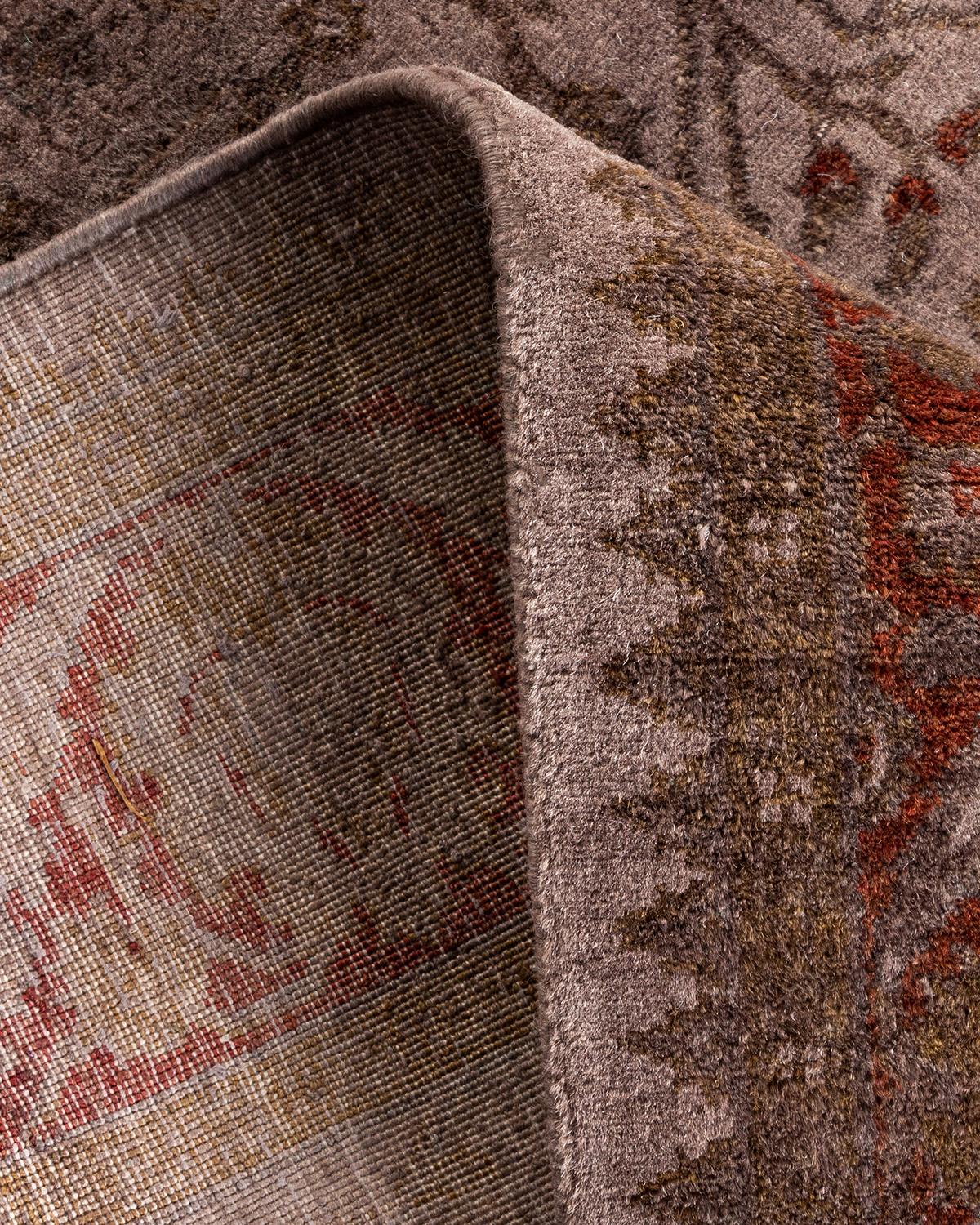 Alfombra de lana teñida a mano Contemporánea Beige Lana en venta
