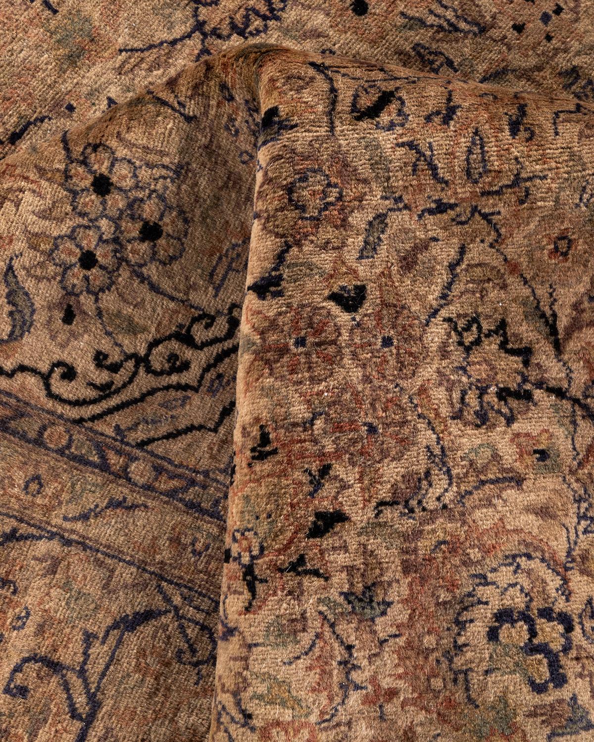 Alfombra de lana teñida a mano Contemporánea Beige en venta 1