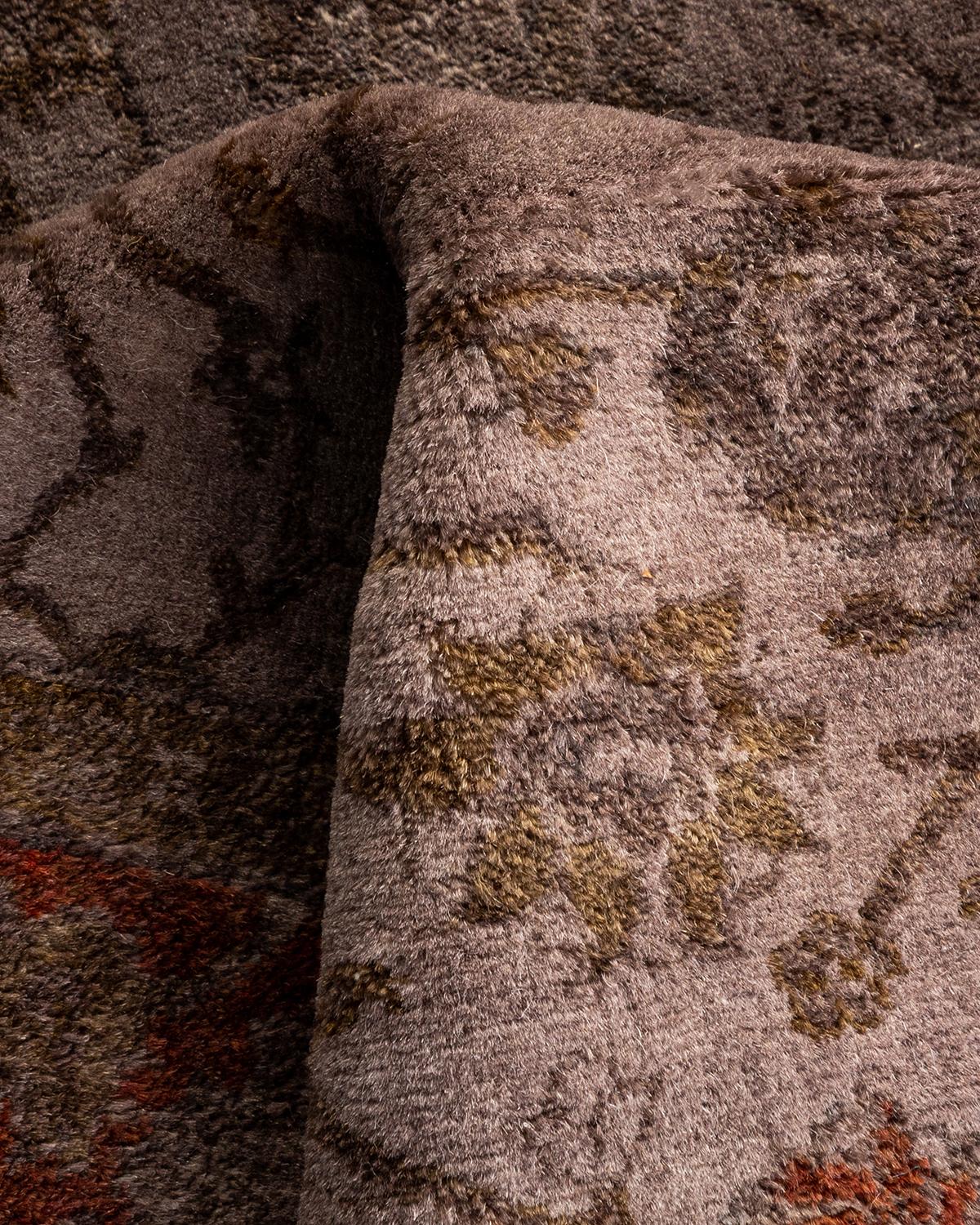 Alfombra de lana teñida a mano Contemporánea Beige en venta 1