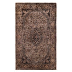 Contemporary Overdyed Hand Knotted Wool Beige Area Rug