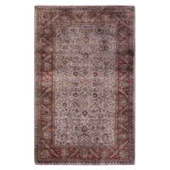 Contemporary Overdyed Hand Knotted Wool Beige Area Rug