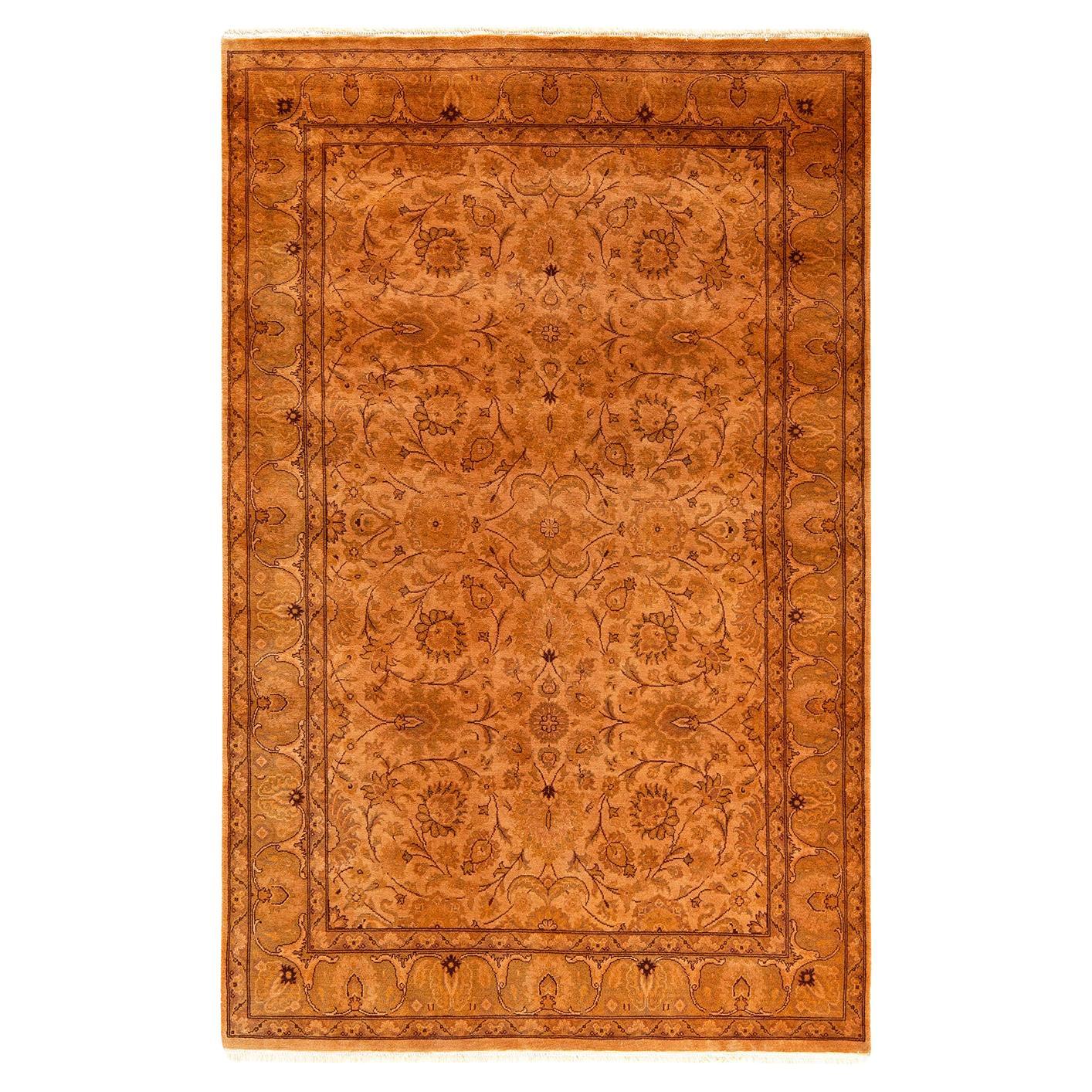 Tappeto Contemporary Overdyed in lana annodata a mano di colore beige