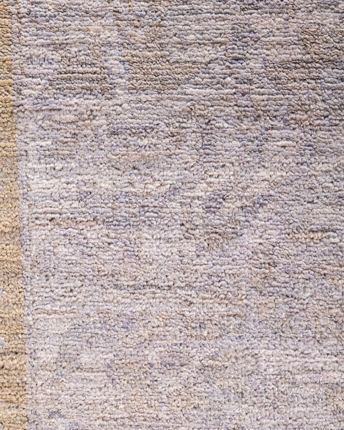 Pakistano Contemporary Runner beige in lana sovratinto e annodato a mano 2' 6