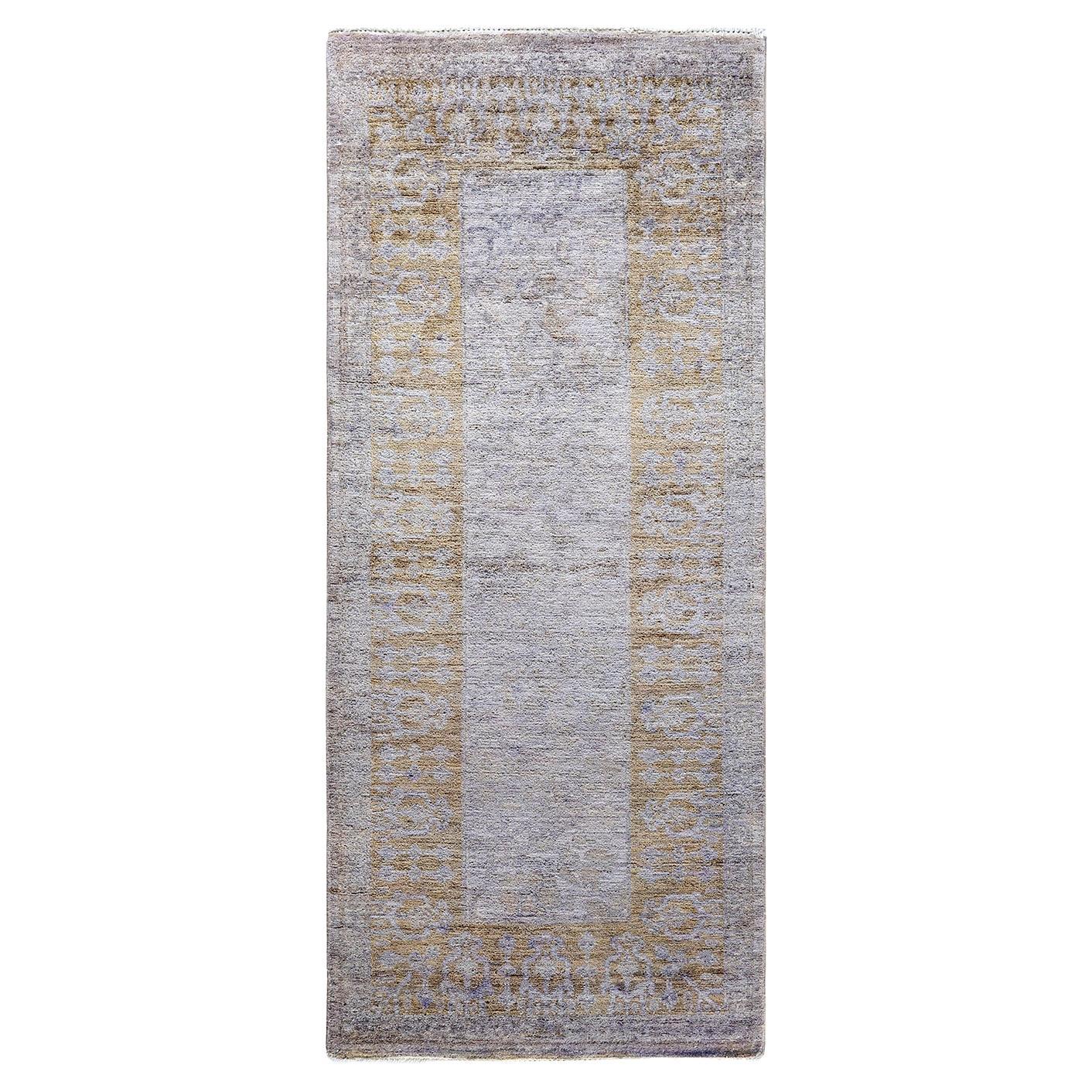 Contemporary Overdyed Hand Knotted Wool Beige Runner 2' 6" x 6' 0"