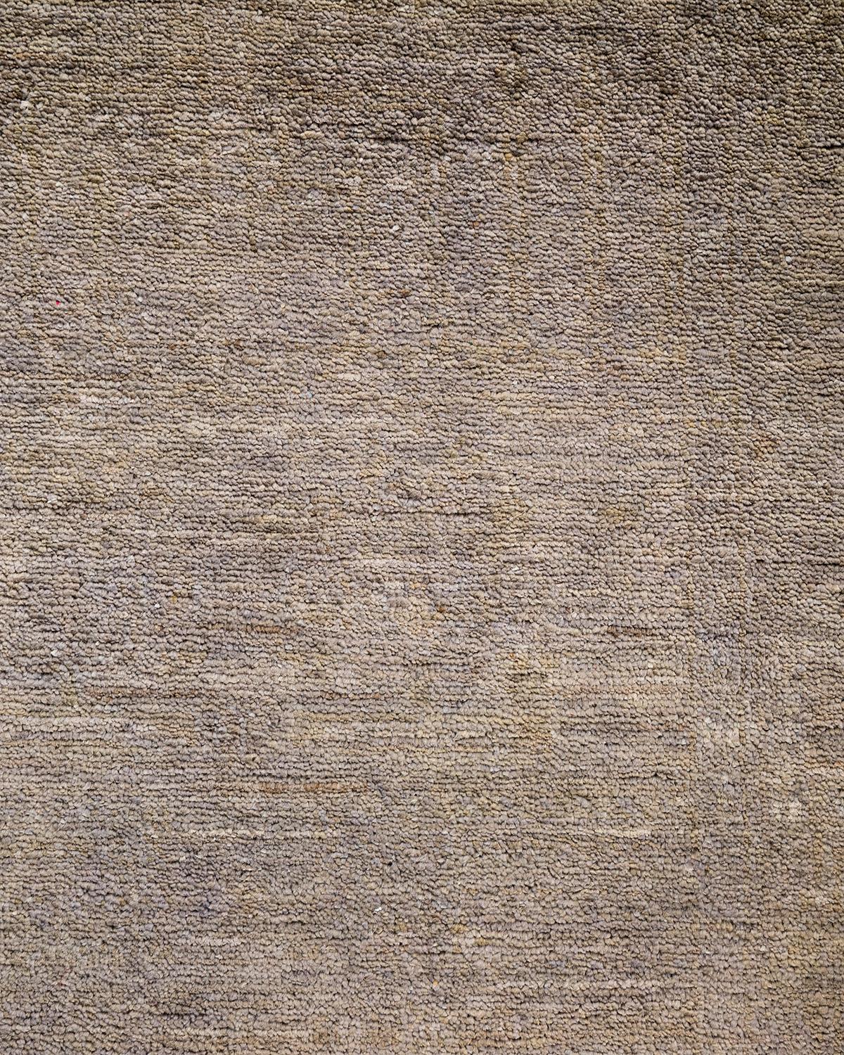 Pakistani Contemporary Overdyed Hand Knotted Wool Beige Runner For Sale