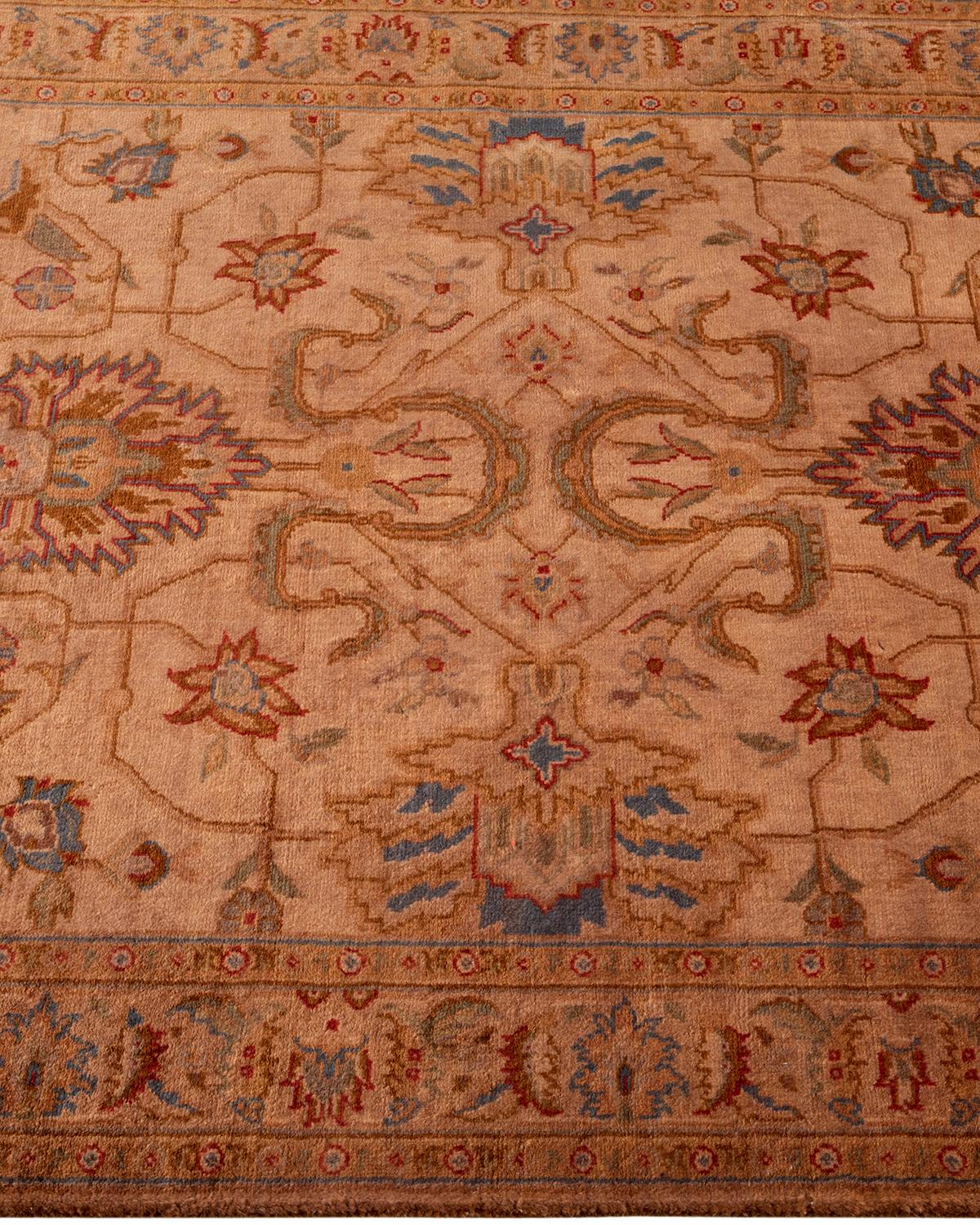 Contemporary Overdyed Hand Knotted Wool Beige Runner In New Condition For Sale In Norwalk, CT