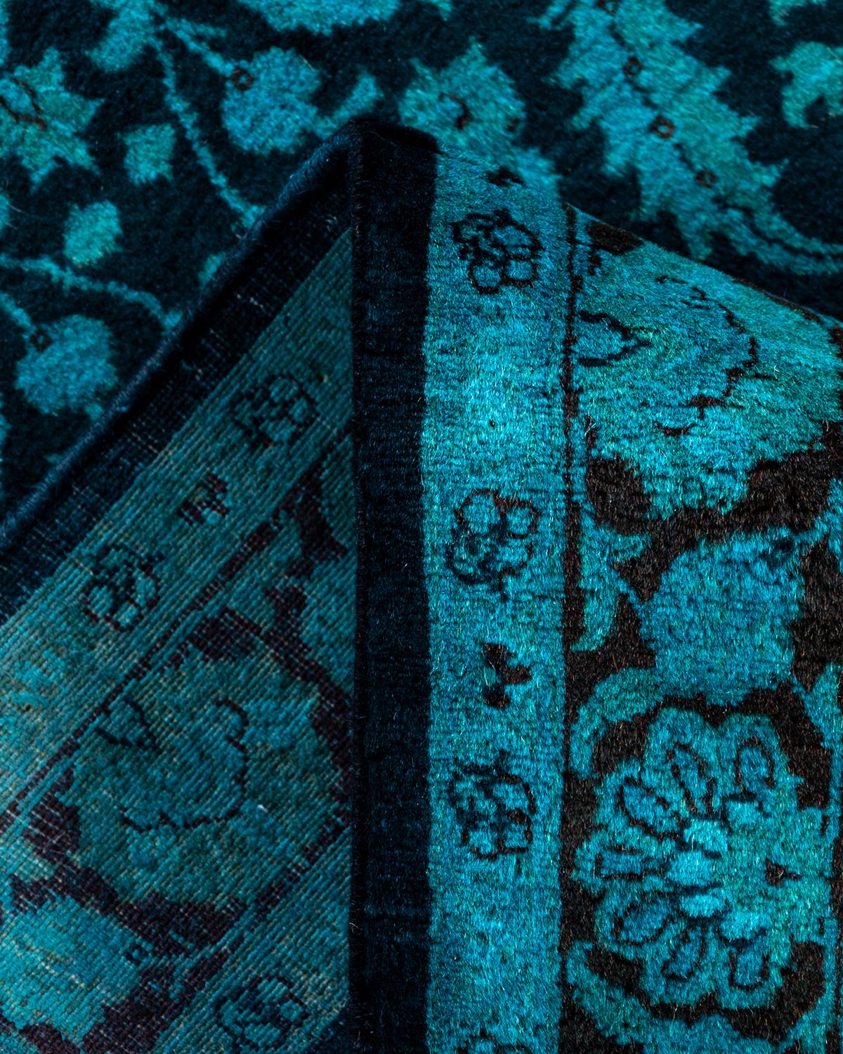 Lana Contemporary Overdyed Hand Knots Rugs (Tappeto di lana nero) 3' 2