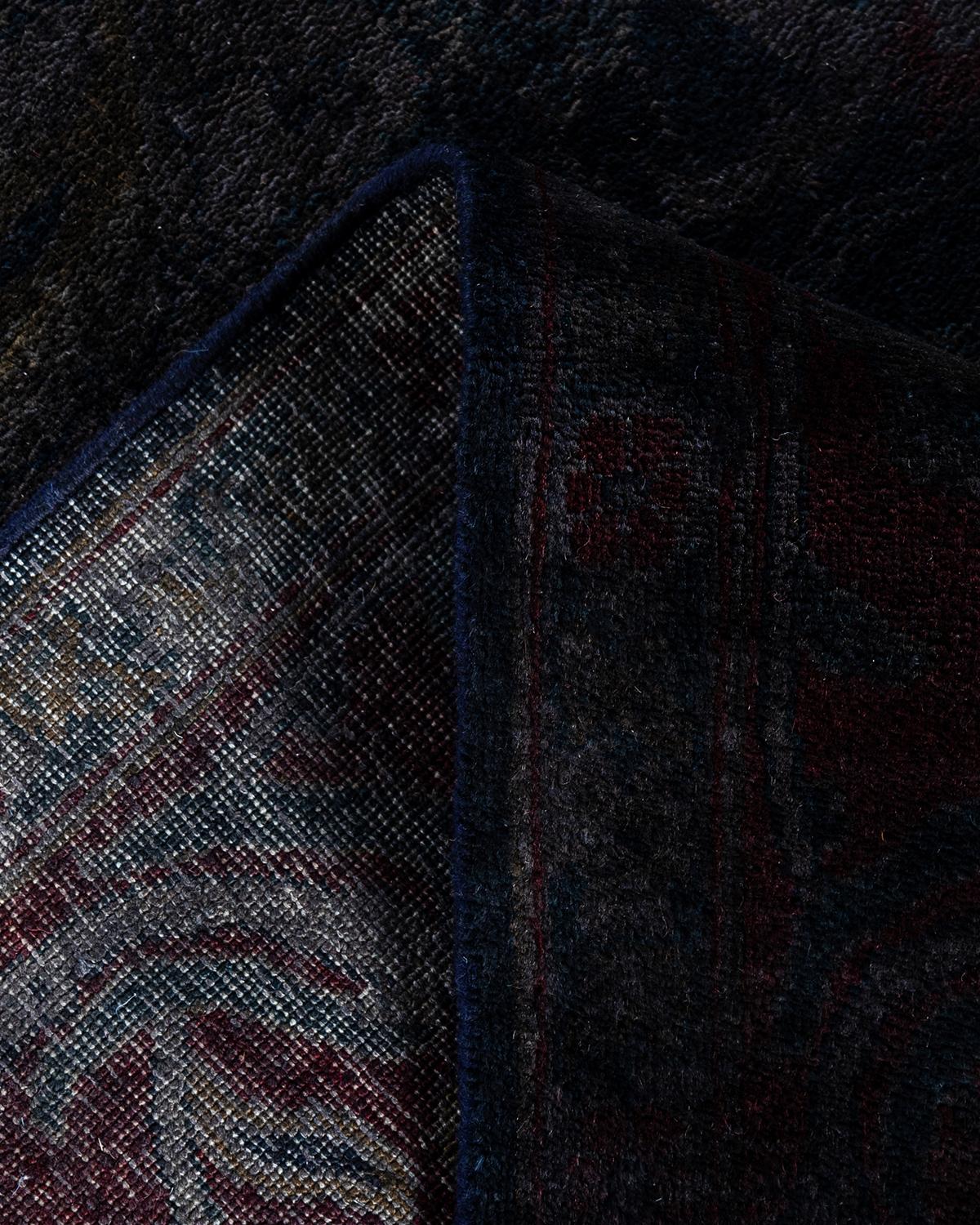 Lana Contemporary Overdyed Hand Knots Rugs (Tappeto di lana nero) 6' 1
