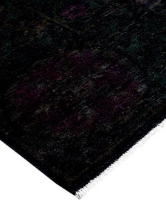 Contemporary Overdyed Hand Knotted Wool Black Area Rug 6' 4" x 8' 9"