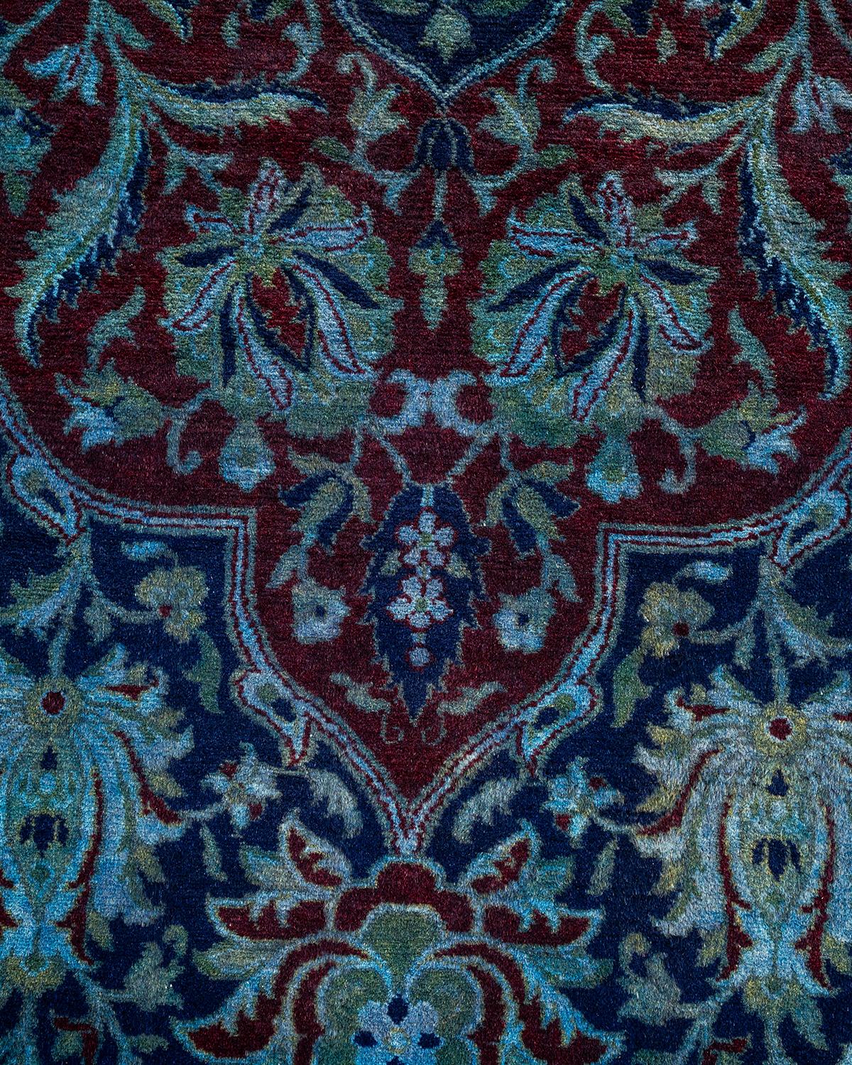 Pakistanais Contemporary Overdyed Hand Knotsted Wool Black Area Rug (tapis de sol en laine surteinte nouée à la main) en vente