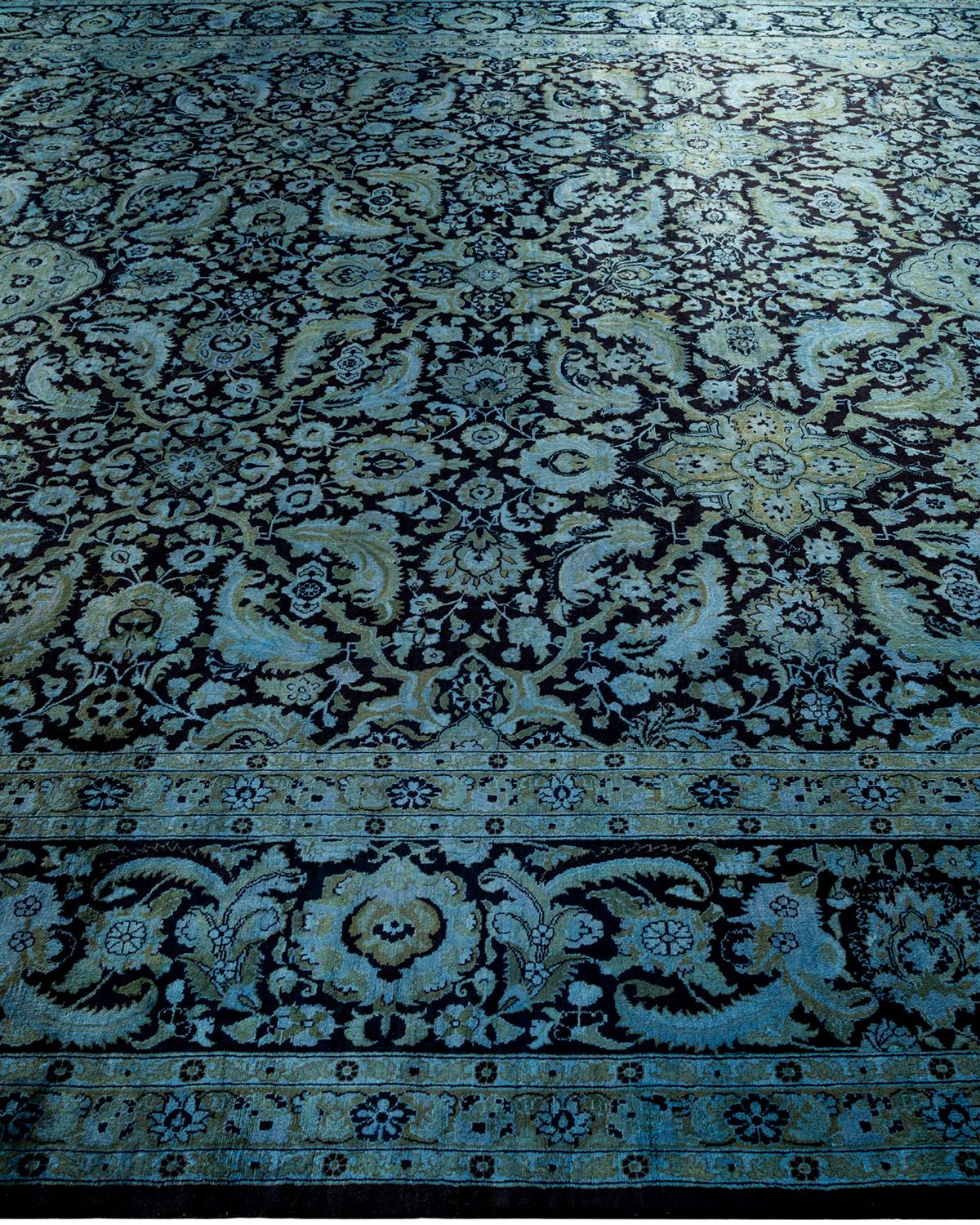 Contemporary Overdyed Hand Knotted Wool Black Area Rugs (Tappeto di lana nero) In condizioni Nuovo in vendita a Norwalk, CT