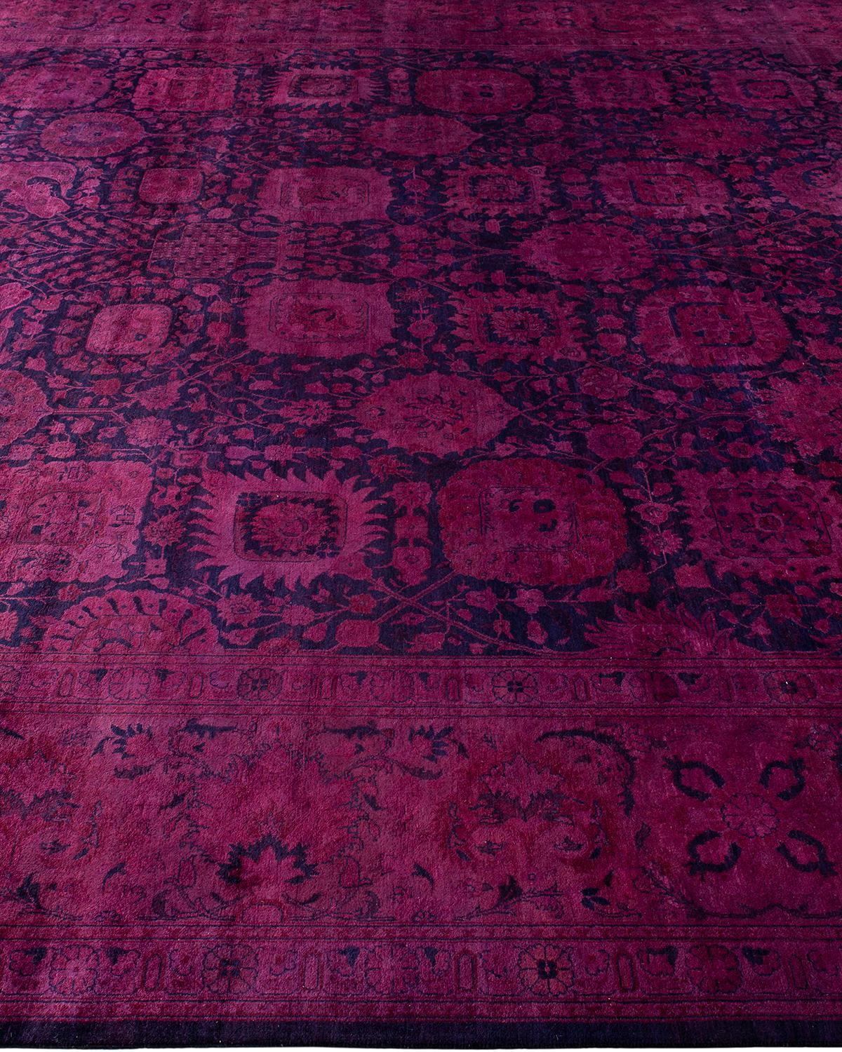 Contemporary Overdyed Hand Knotted Wool Black Area Rug In New Condition For Sale In Norwalk, CT