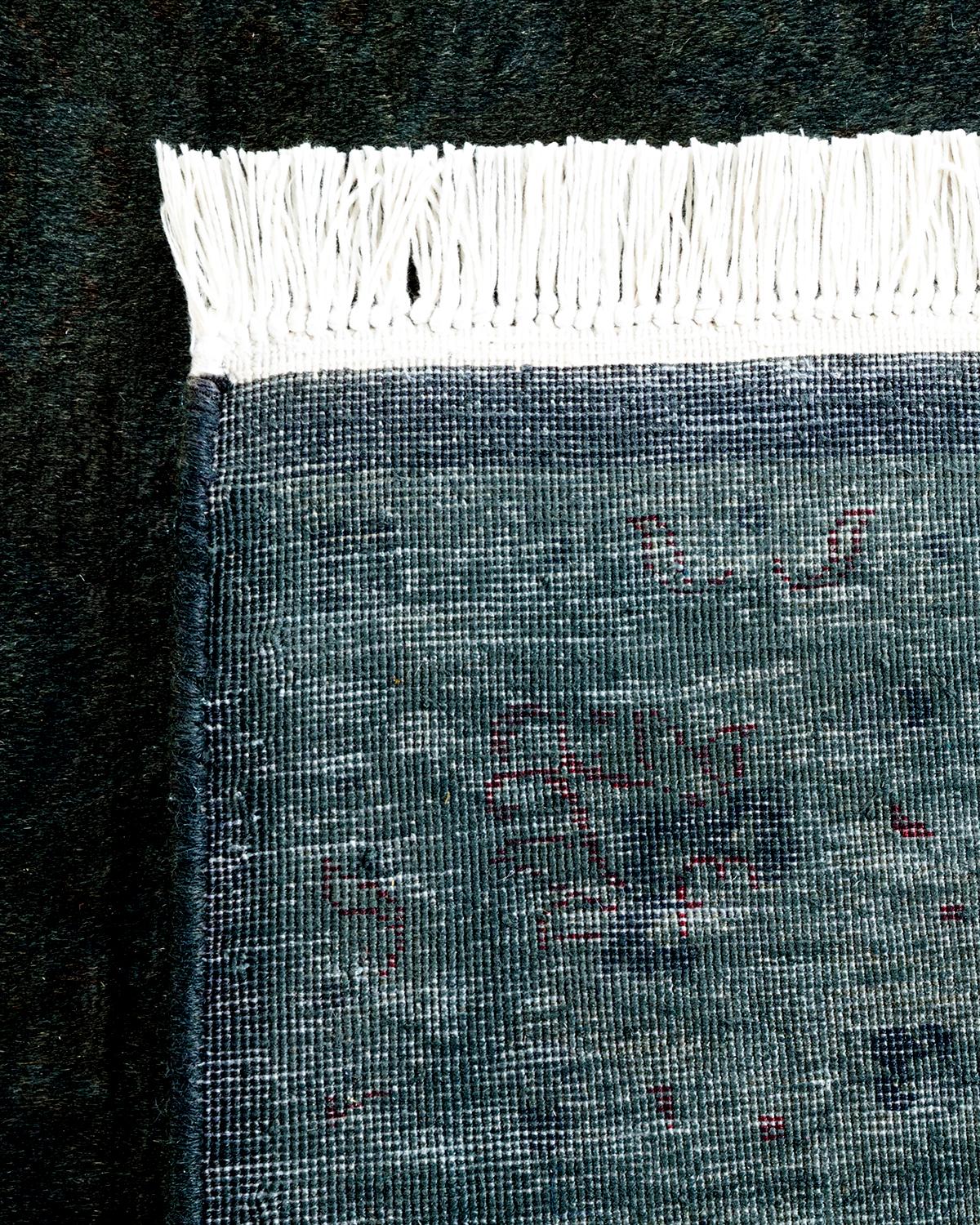 Alfombra de lana teñida a mano contemporánea negra Siglo XXI y contemporáneo en venta