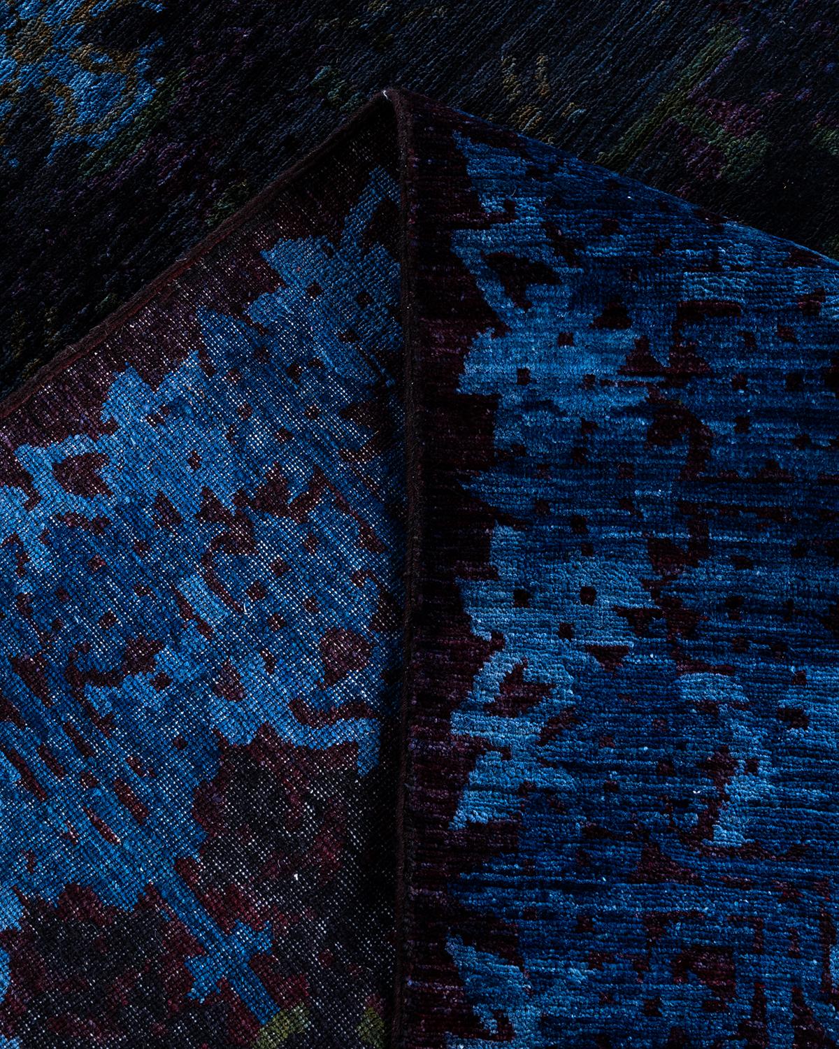 Lana Contemporary Overdyed Hand Knotted Wool Black Area Rugs (Tappeto di lana nero) in vendita